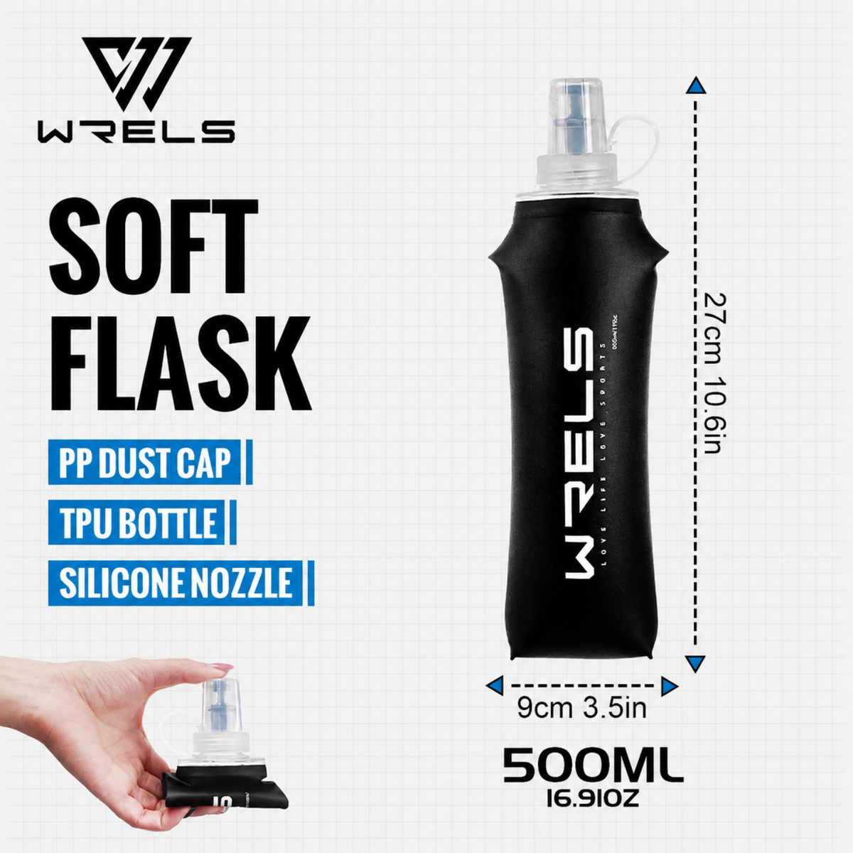 WRELS Soft Flask 500ml – Lightweight Hydration for Every Adventure