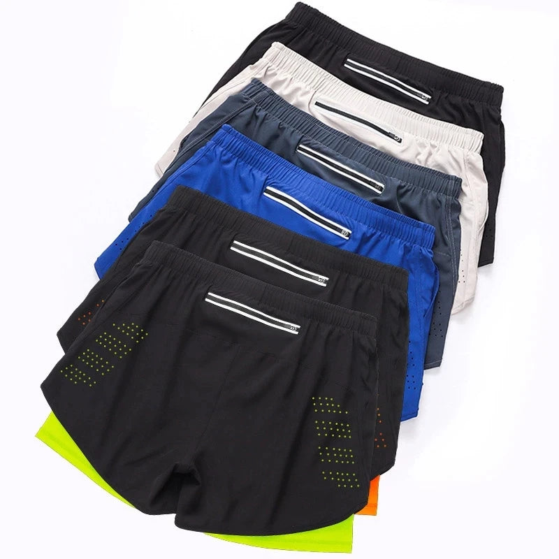 Men’s Running Shorts – Quick Dry Double Layer Fitness Shorts