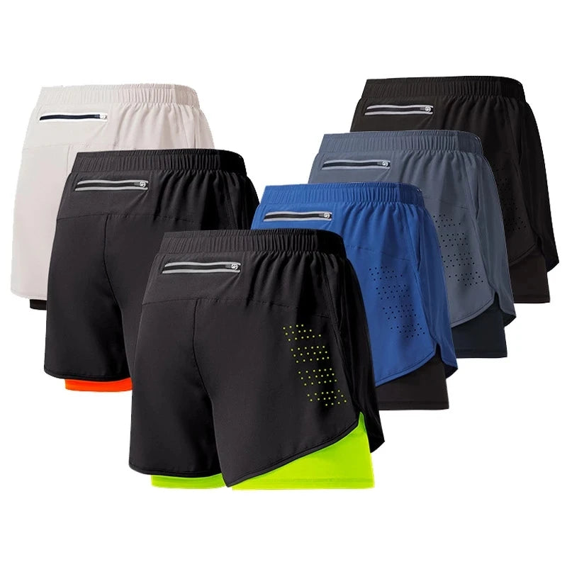 Men’s Running Shorts – Quick Dry Double Layer Fitness Shorts