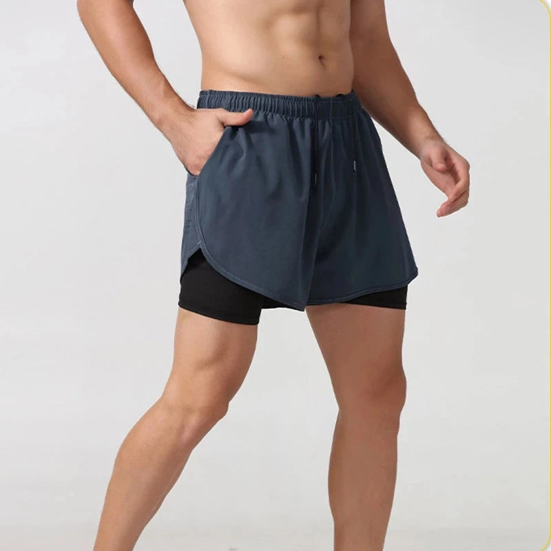 Men’s Running Shorts – Quick Dry Double Layer Fitness Shorts