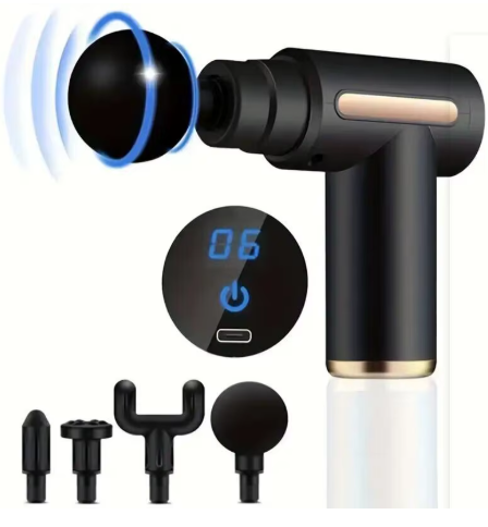 6-Speed Handheld Massage Gun with 4 Attachments
